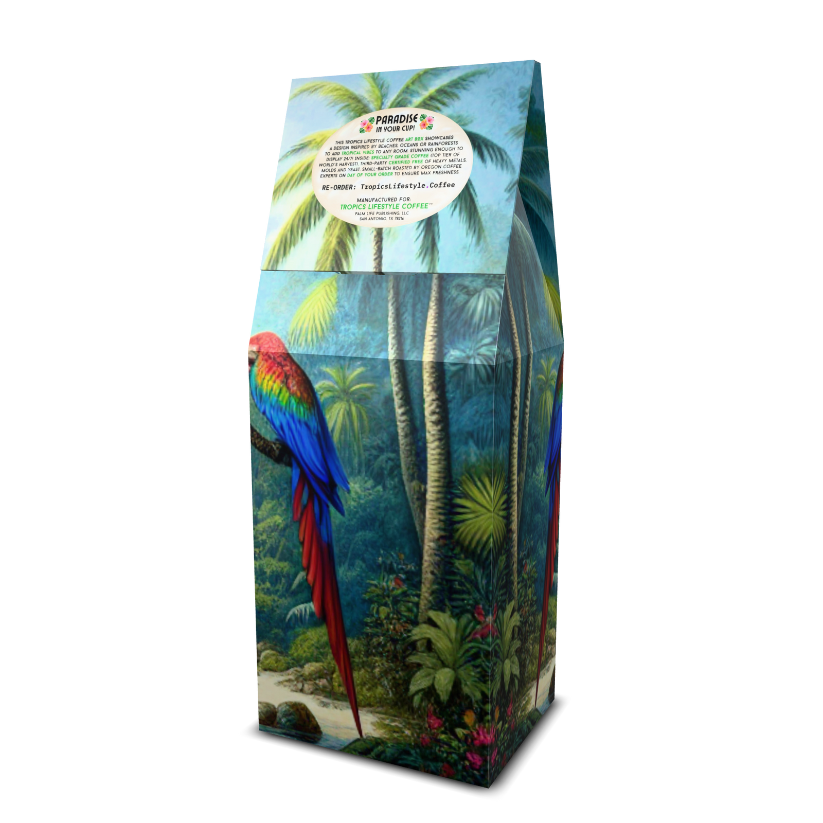Jungle Shroom Art Box Coffee/Mushroom 12 Oz: Sleeping Beauty - Tropics Lifestyle Coffee