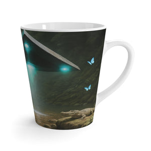 Latte White Mug - UFO and Waterfall - Tropics Lifestyle Coffee