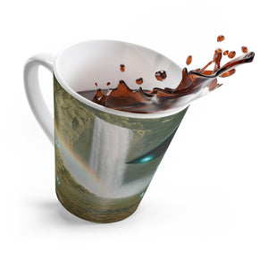Latte White Mug - UFO and Waterfall - Tropics Lifestyle Coffee