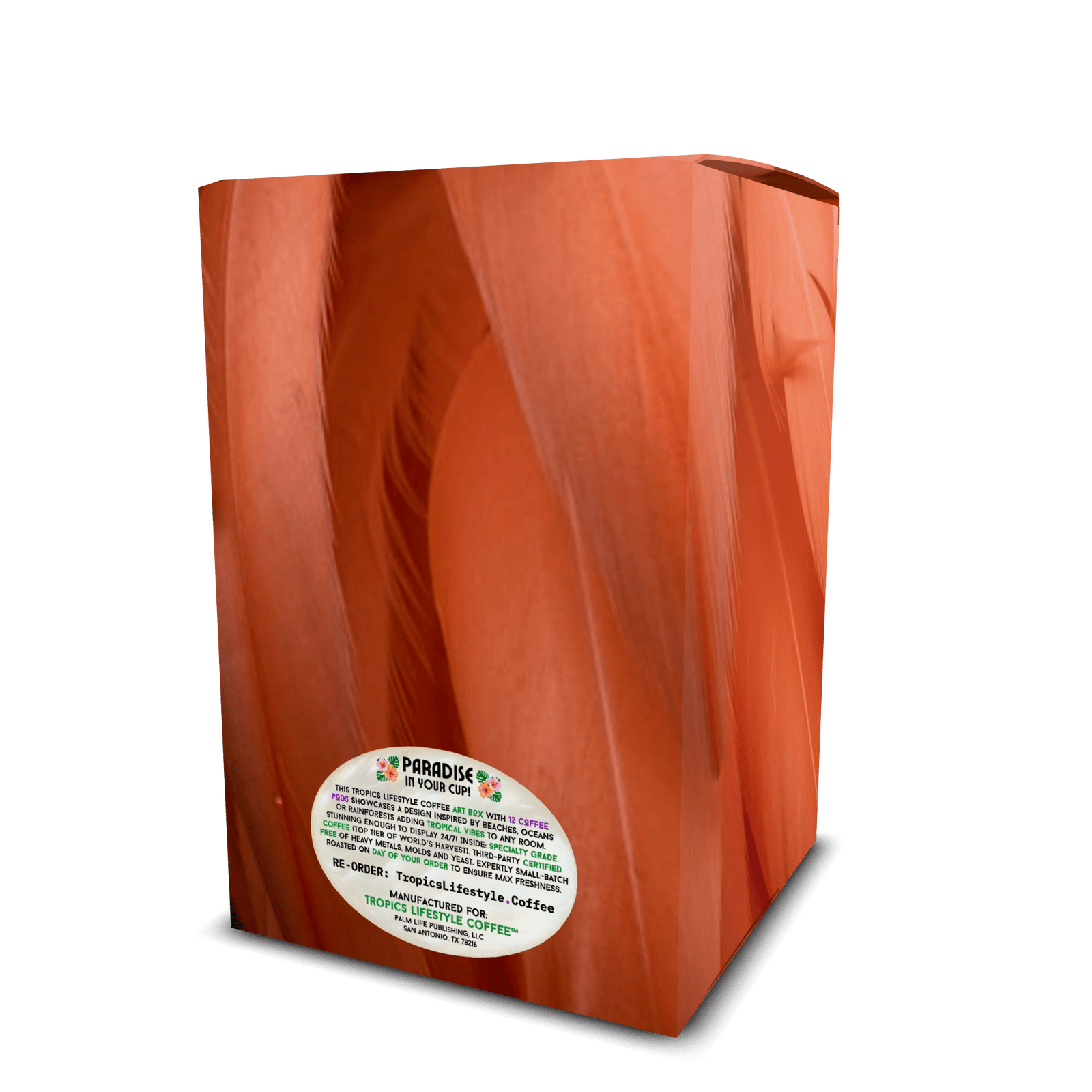 Maple Shore Art Box Coffee Pods/12 Pack: Flamingo Feathers - Tropics Lifestyle Coffee
