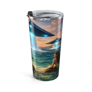 Mermaid & UFO 20oz Tumbler — Surreal Ocean Coffee Drinkware - Tropics Lifestyle Coffee