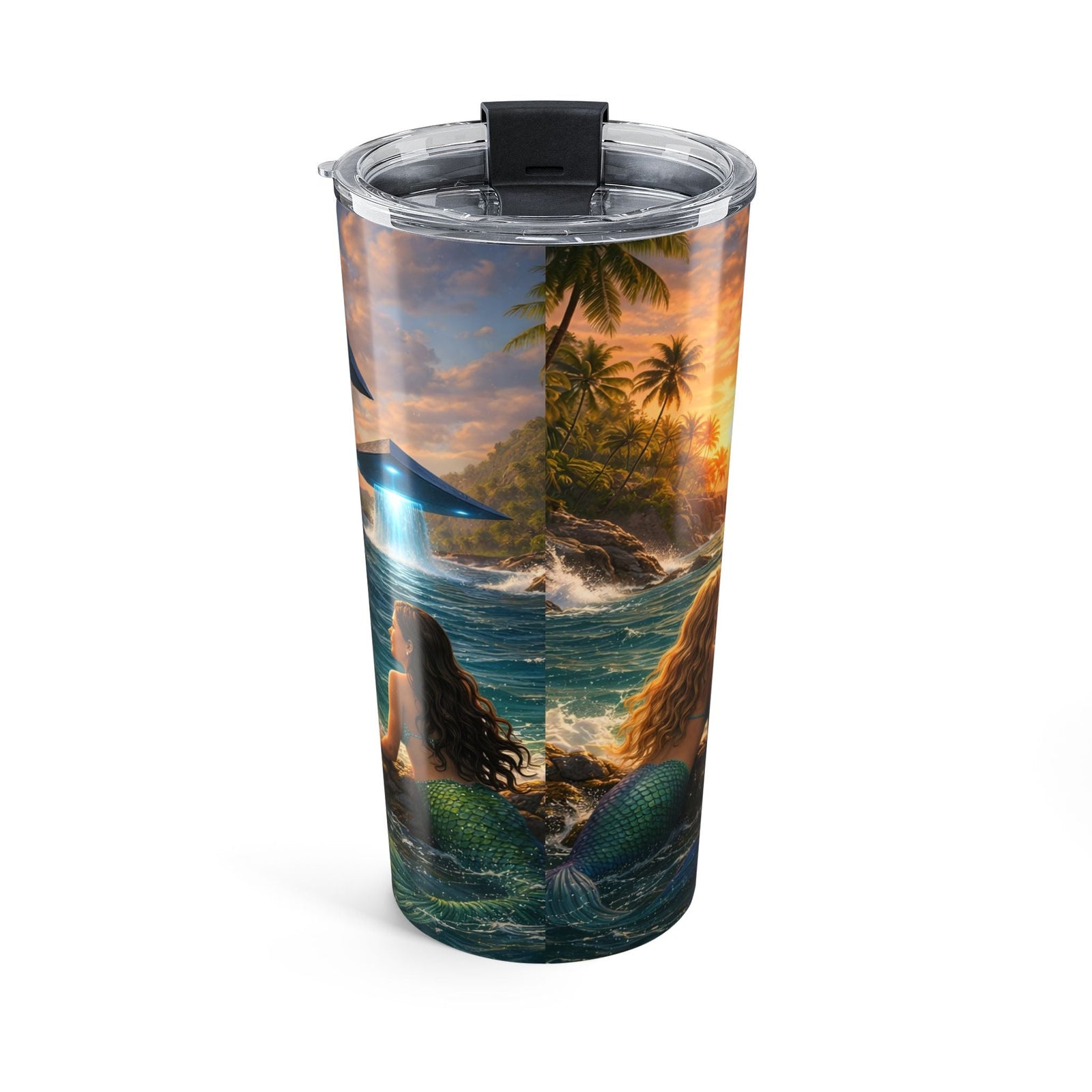 Mermaid & UFO 20oz Tumbler — Surreal Ocean Coffee Drinkware - Tropics Lifestyle Coffee