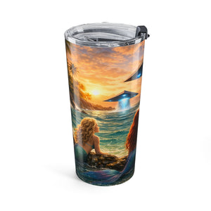 Mermaid & UFO 20oz Tumbler — Surreal Ocean Coffee Drinkware - Tropics Lifestyle Coffee