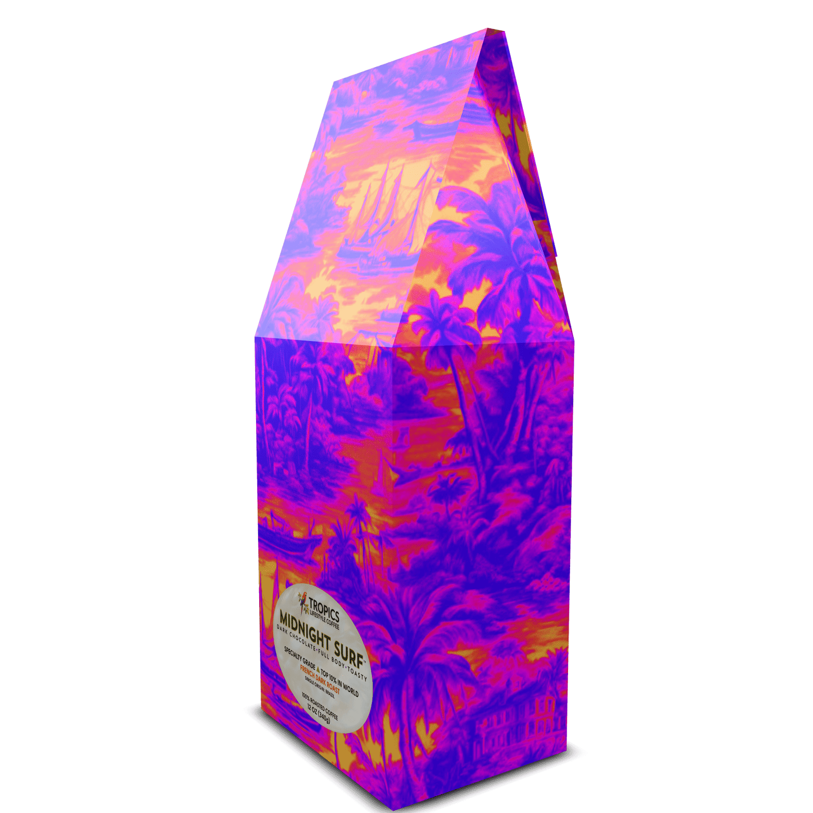 Midnight Surf Art Box Coffee 12 Oz: Tropi Trip Heatwave - Tropics Lifestyle Coffee