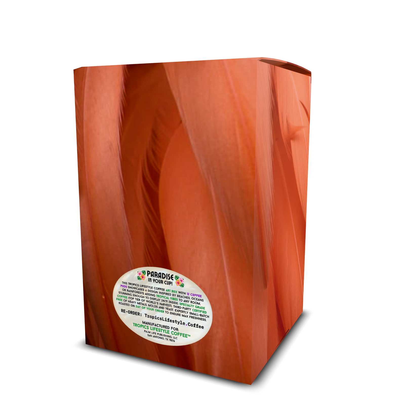 Beach Sunrise Art Box Coffee Pods/12 Pack: Flamingo Feathers