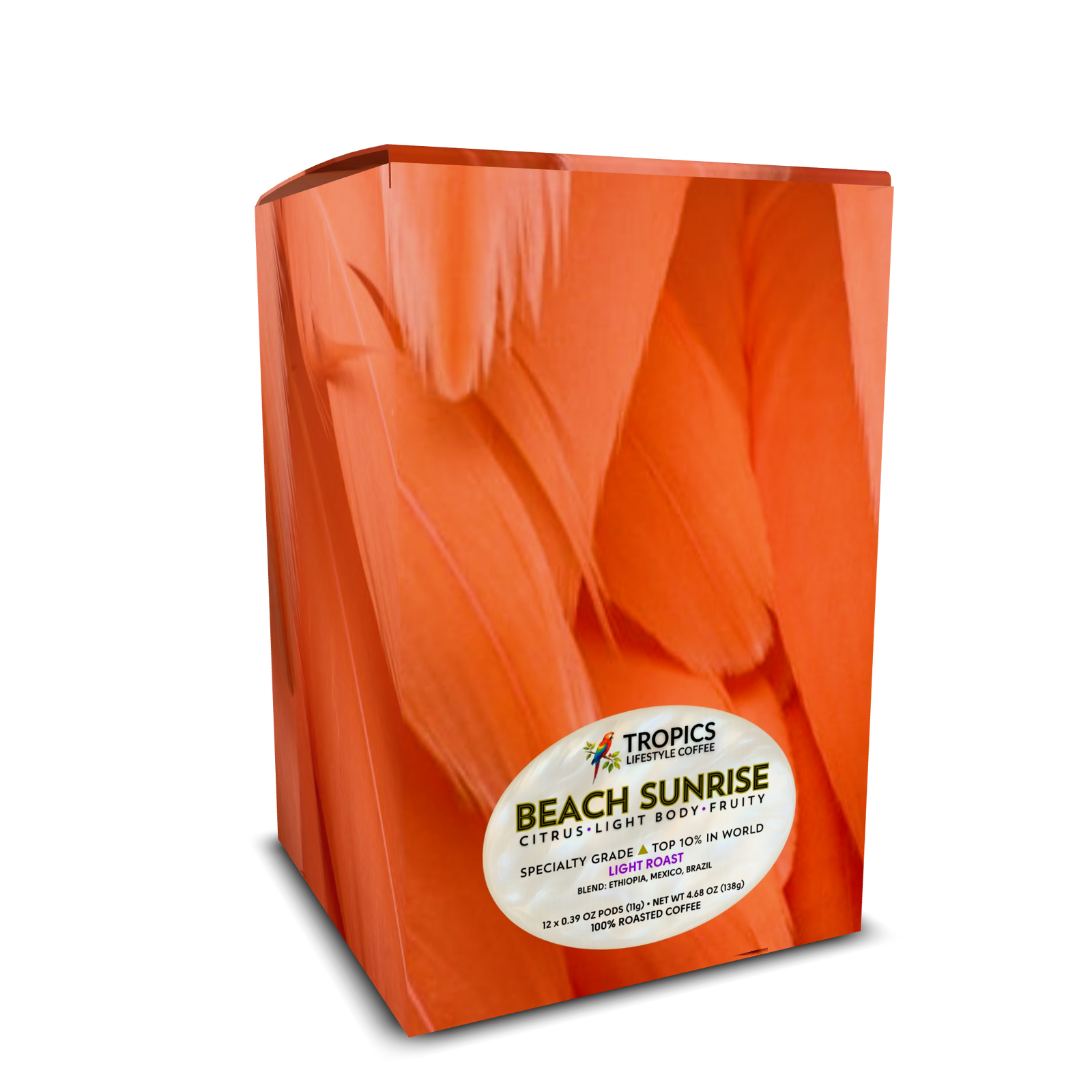 Beach Sunrise Art Box Coffee Pods/12 Pack: Flamingo Feathers