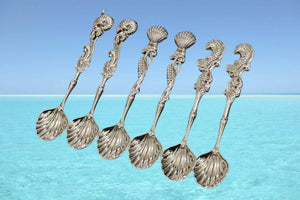 Ocean Shell Coffee Spoons, Set of 6 | Gold or Silver - Tropics Lifestyle Coffee