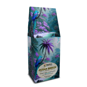 Ocearn Breeze Art Box Coffee 12 oz: Sleeping Beauty Parrot, Purple - Tropics Lifestyle Coffee