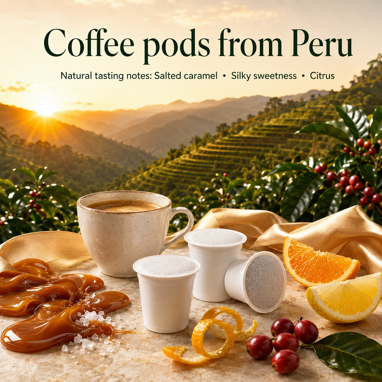 Peru Single Origin Everyday Tropics Coffee Pods, 12 Pack