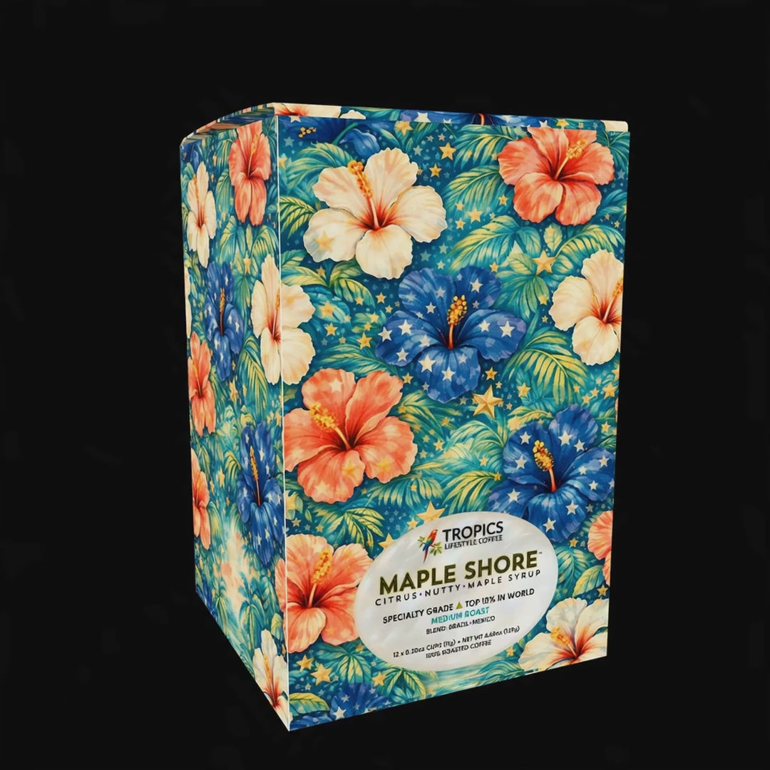 Maple Shore Art Box Coffee Pods/12 Count: USA Heritage / Americana Hibiscus