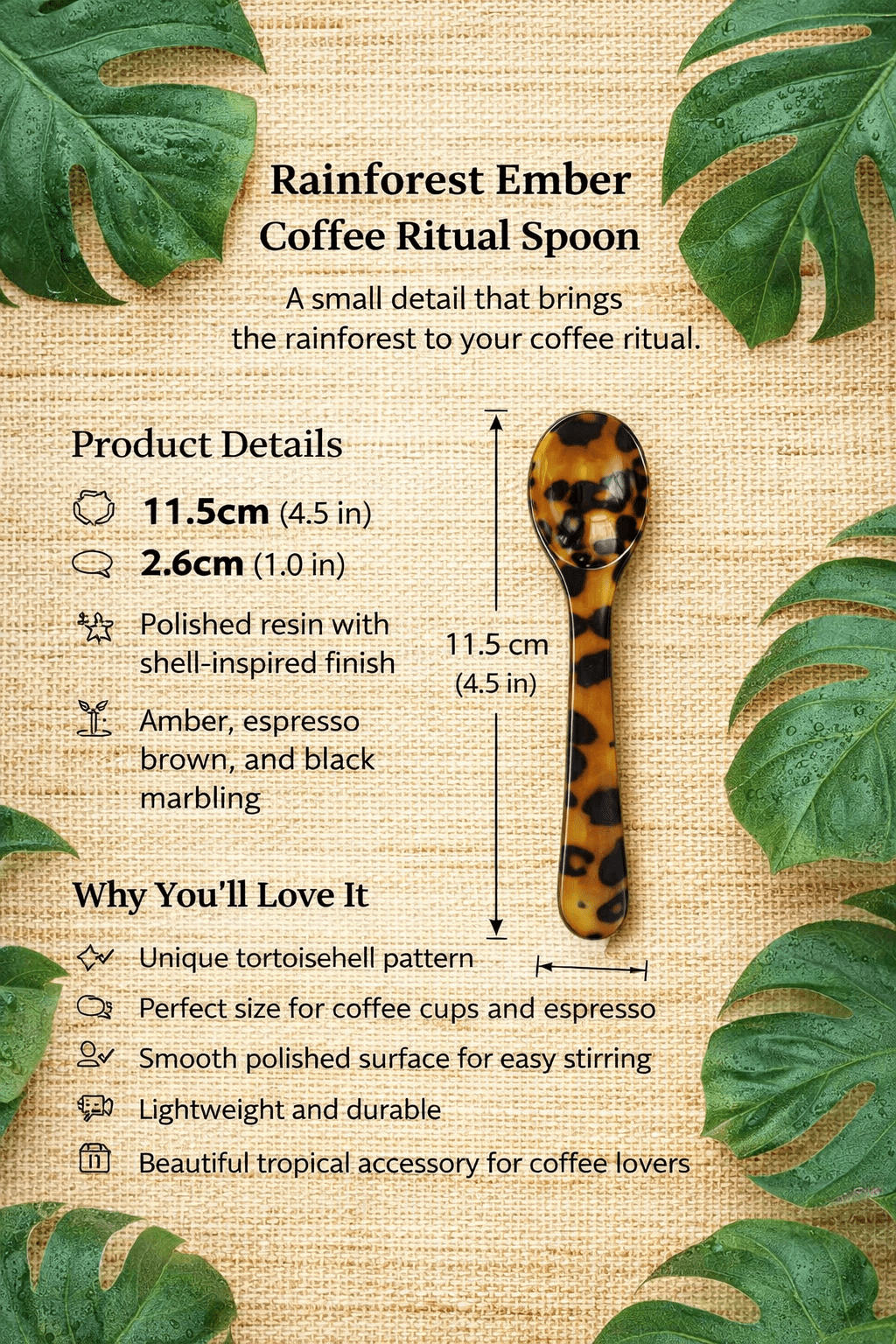 Rainforeset Ember Coffee Ritual Spoon - Tropics Lifestyle Coffee
