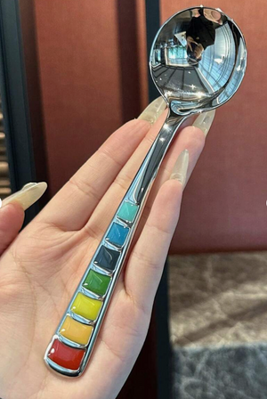 Tropical Paradise Enamel Coffee Spoon, Stainless Steel, 5.5"