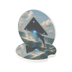Soapstone Car Coaster - UFO and Dolphin - Tropics Lifestyle Coffee