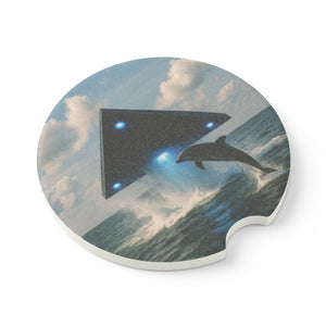Soapstone Car Coaster - UFO and Dolphin - Tropics Lifestyle Coffee