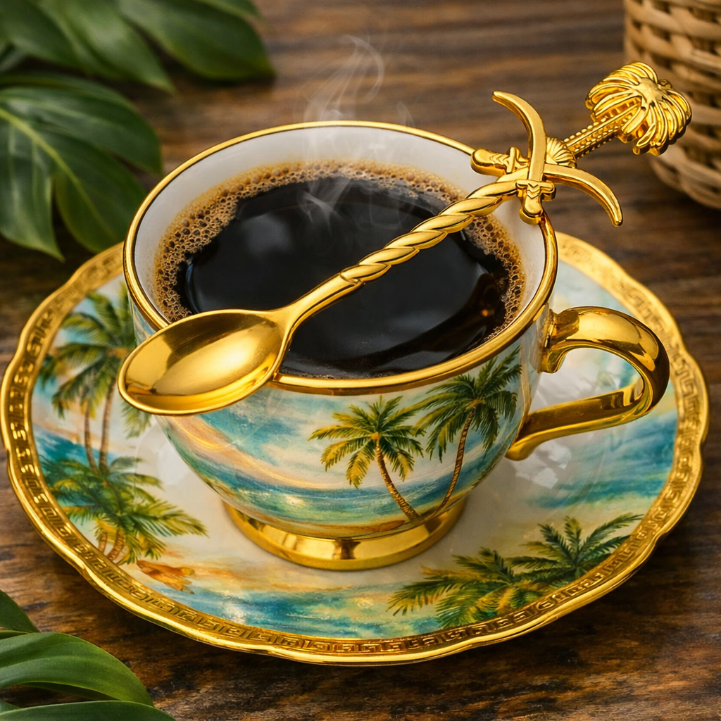 Treasure Coast Coffee Spoons, Set of 2 | Gold or Silver - Tropics Lifestyle Coffee