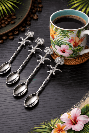 Treasure Coast Coffee Spoons, Set of 2 | Gold or Silver - Tropics Lifestyle Coffee