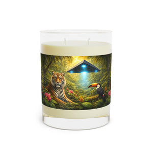 UFO, Toucan & Big Cat Scented Candle - 11oz Full Glass, Tropical Decor - Tropics Lifestyle Coffee