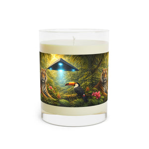 UFO, Toucan & Big Cat Scented Candle - 11oz Full Glass, Tropical Decor - Tropics Lifestyle Coffee
