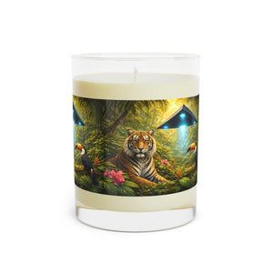UFO, Toucan & Big Cat Scented Candle - 11oz Full Glass, Tropical Decor - Tropics Lifestyle Coffee