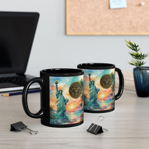 USA 250th Anniversary Coffee Mug ~ Tropical Statue of Liberty, 2 Sizes - Tropics Lifestyle Coffee