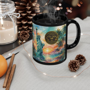 USA 250th Anniversary Coffee Mug ~ Tropical Statue of Liberty, 2 Sizes - Tropics Lifestyle Coffee