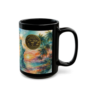 USA 250th Anniversary Coffee Mug ~ Tropical Statue of Liberty, 2 Sizes - Tropics Lifestyle Coffee