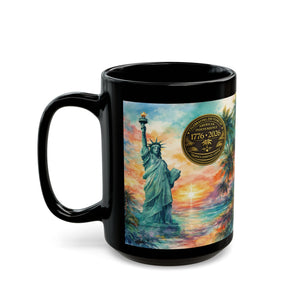 USA 250th Anniversary Coffee Mug ~ Tropical Statue of Liberty, 2 Sizes - Tropics Lifestyle Coffee