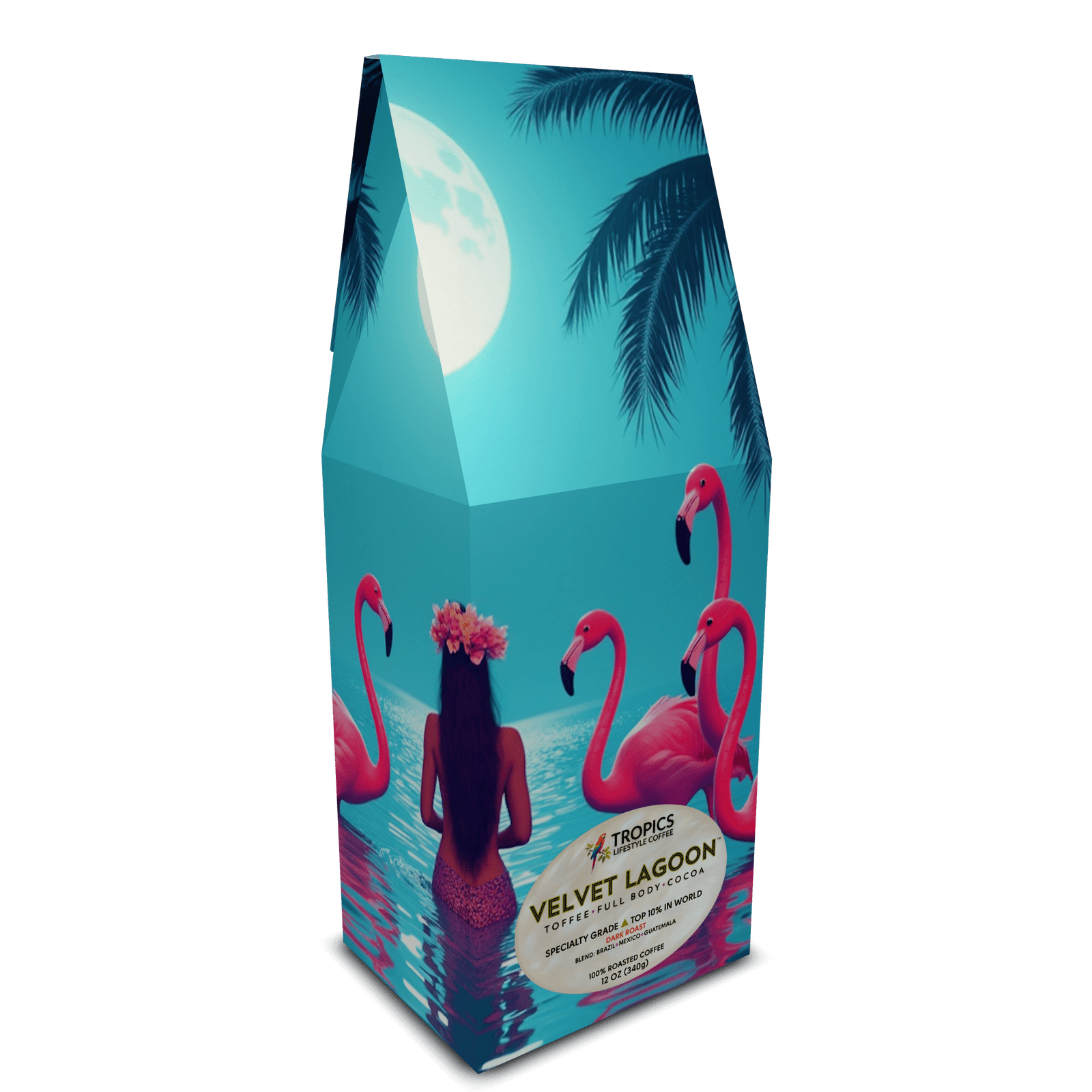 Velvet Lagoon Art Box Coffee 12 Oz: Moonlit Mermaid - Tropics Lifestyle Coffee