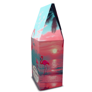 Velvet Lagoon Art Box Coffee 12 Oz: Neon Flamingos at Night - Tropics Lifestyle Coffee