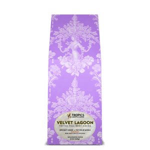 Velvet Lagoon Art Box Coffee 12 Oz: Pearl Lady Toile, Amethyst - Tropics Lifestyle Coffee