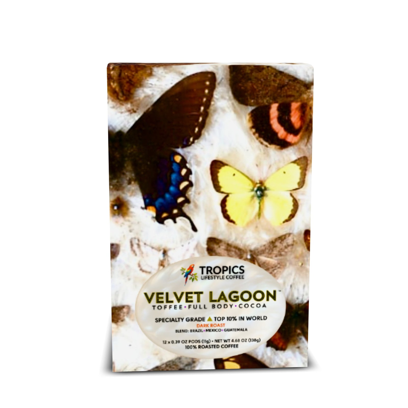 Velvet Lagoon Art Box Coffee Pods/12 Pack: Butterfly Beauties - Tropics Lifestyle Coffee