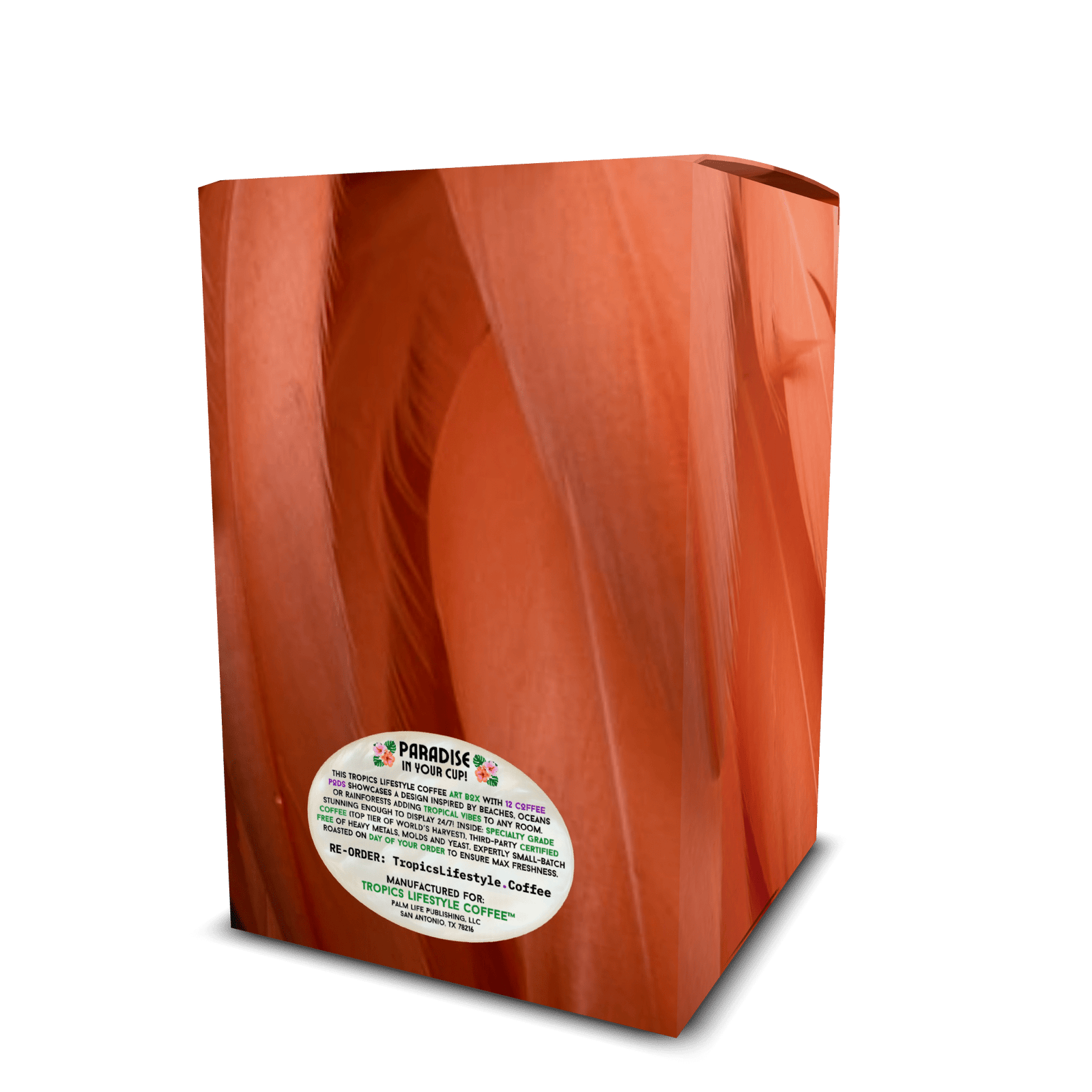 Velvet Lagoon Art Box Coffee Pods/12 Pack: Flamingo Feathers - Tropics Lifestyle Coffee