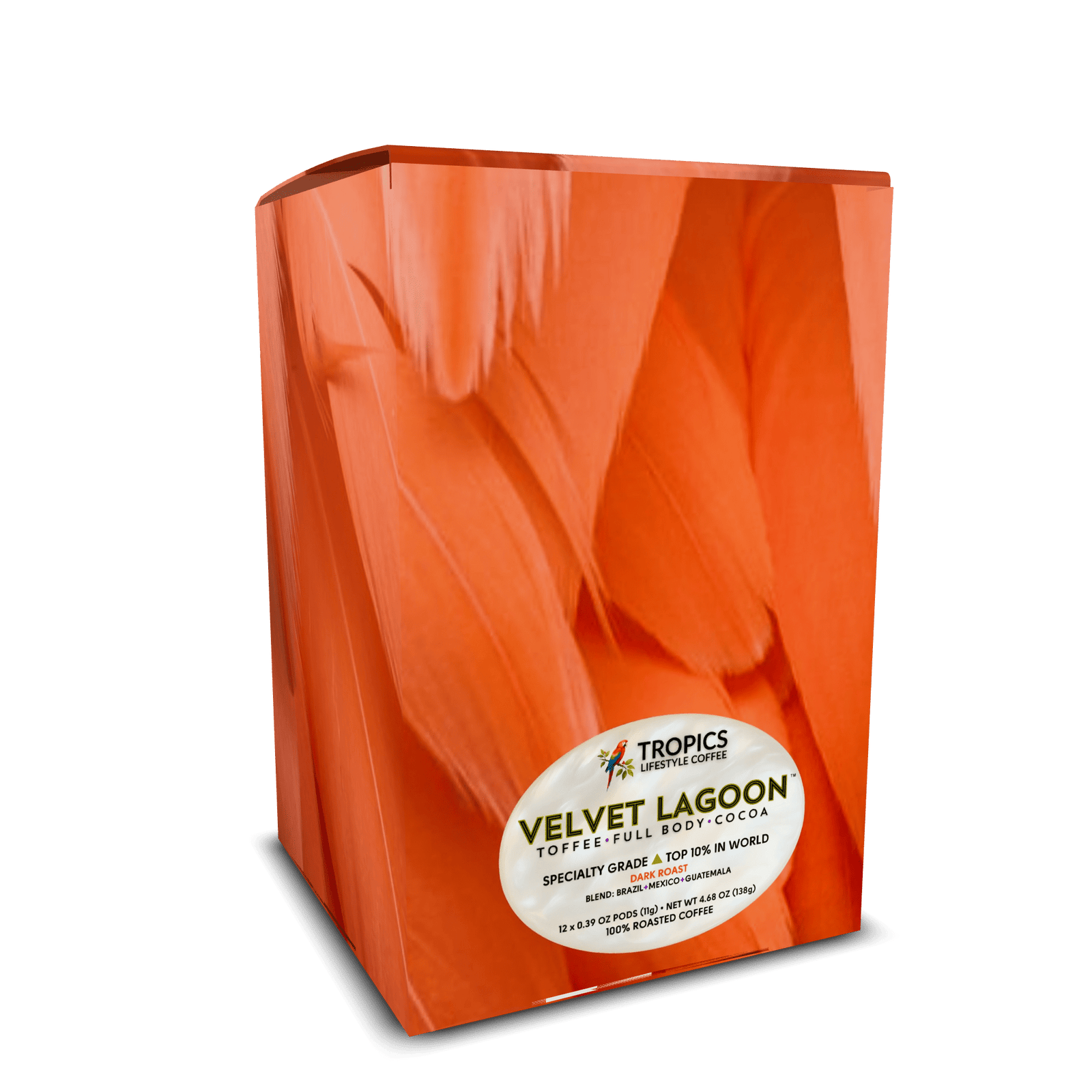 Velvet Lagoon Art Box Coffee Pods/12 Pack: Flamingo Feathers - Tropics Lifestyle Coffee