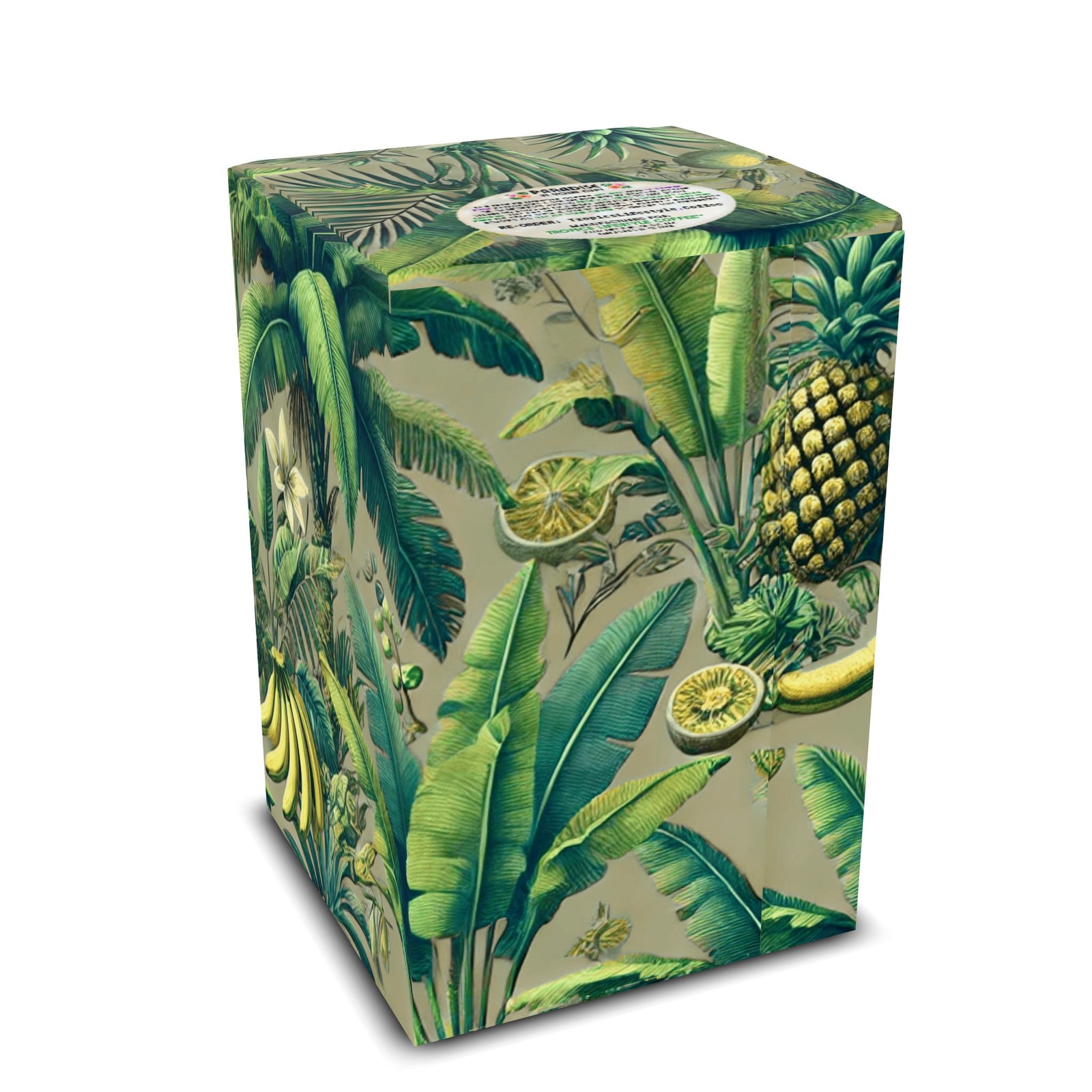 Velvet Lagoon Art Box Coffee Pods/12 Pack: Palms & Bananas, Taupe - Tropics Lifestyle Coffee