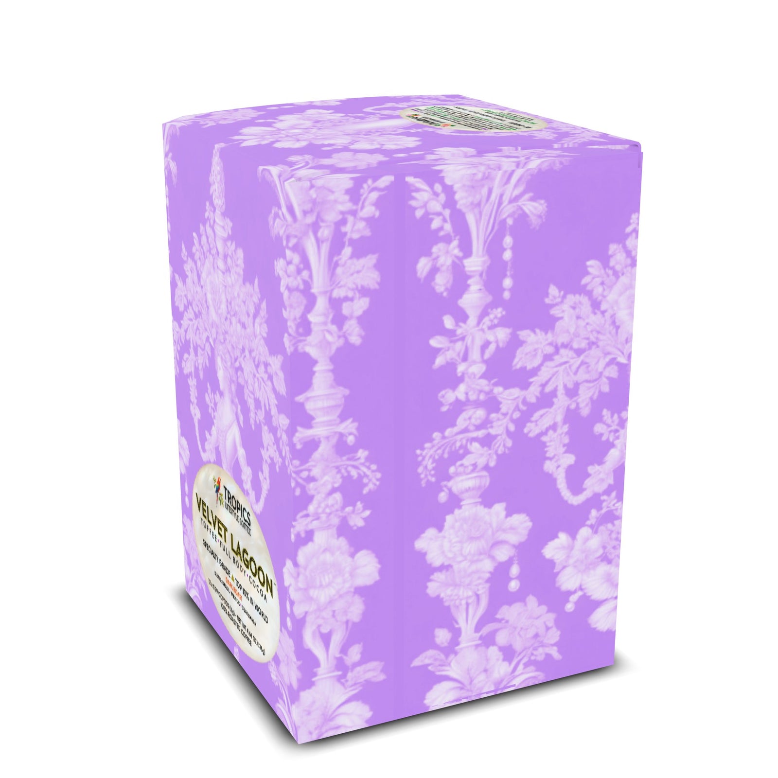 Velvet Lagoon Art Box Coffee Pods/12 Pack: Pearl Lady Toile, Amethyst - Tropics Lifestyle Coffee