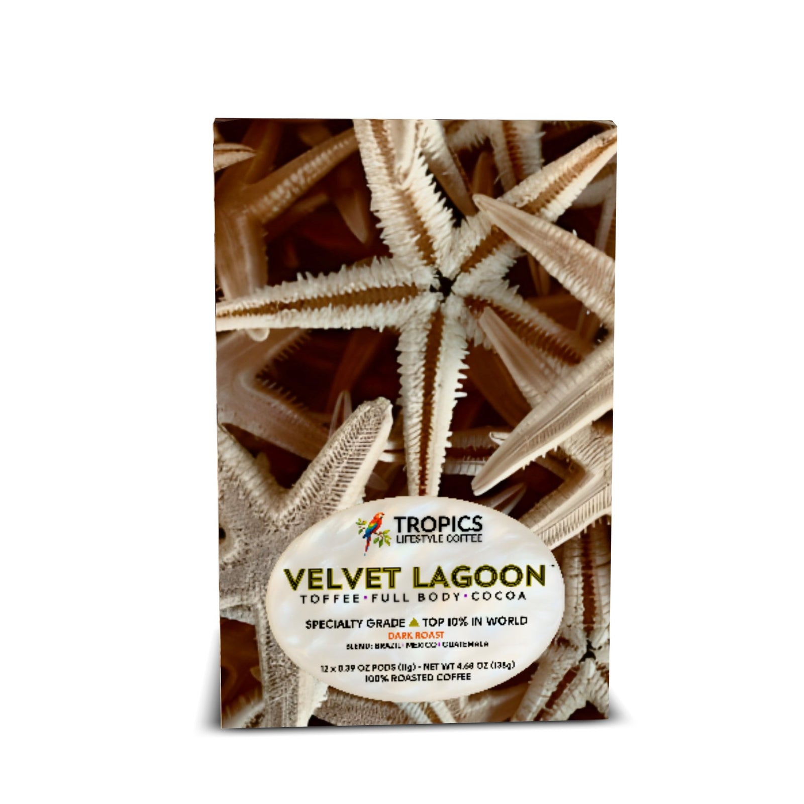 Velvet Lagoon Art Box Coffee Pods/12 Pack: Starfish Friends - Tropics Lifestyle Coffee