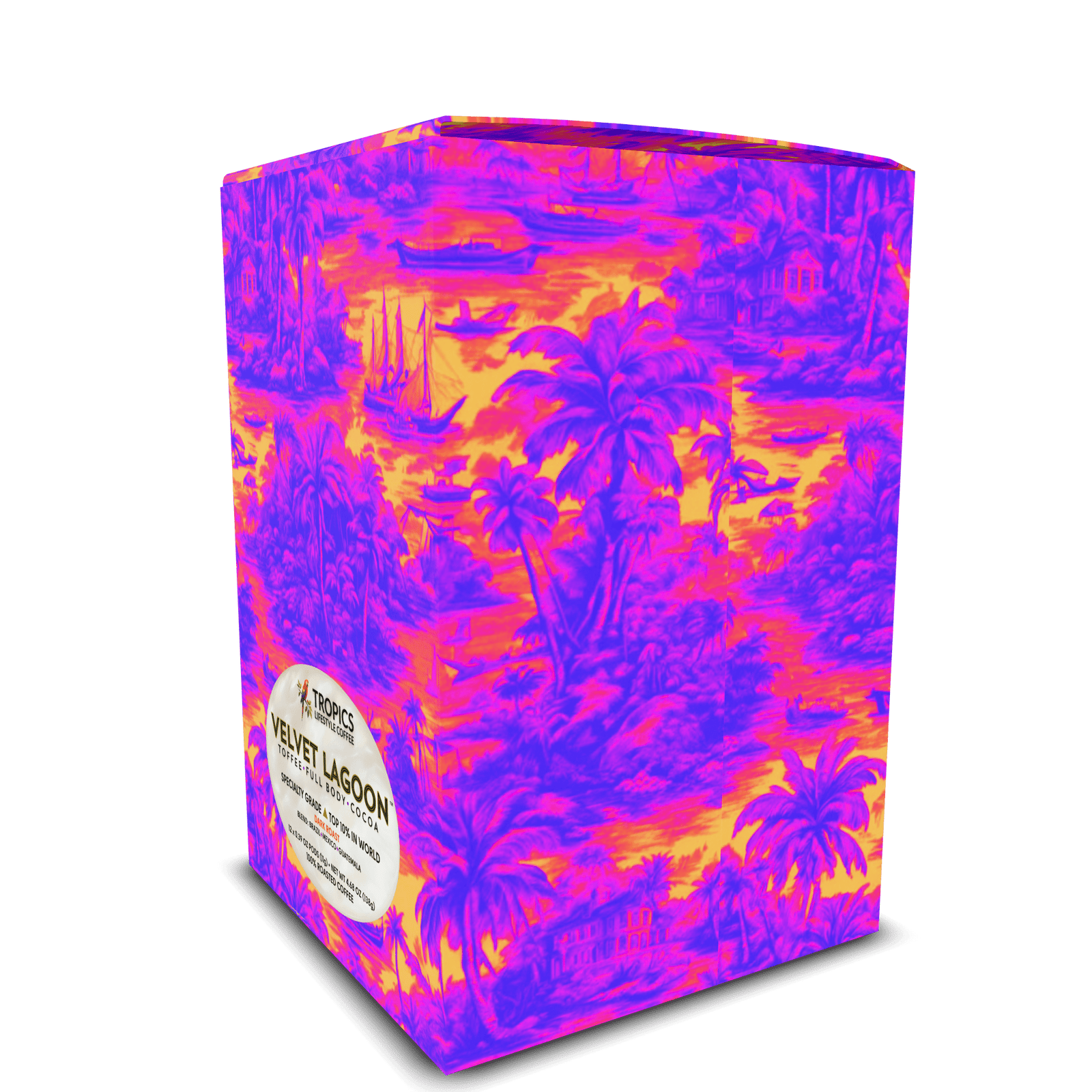 Velvet Lagoon Art Box Coffee Pods/12 Pack: Tropi Trip Heatwave - Tropics Lifestyle Coffee