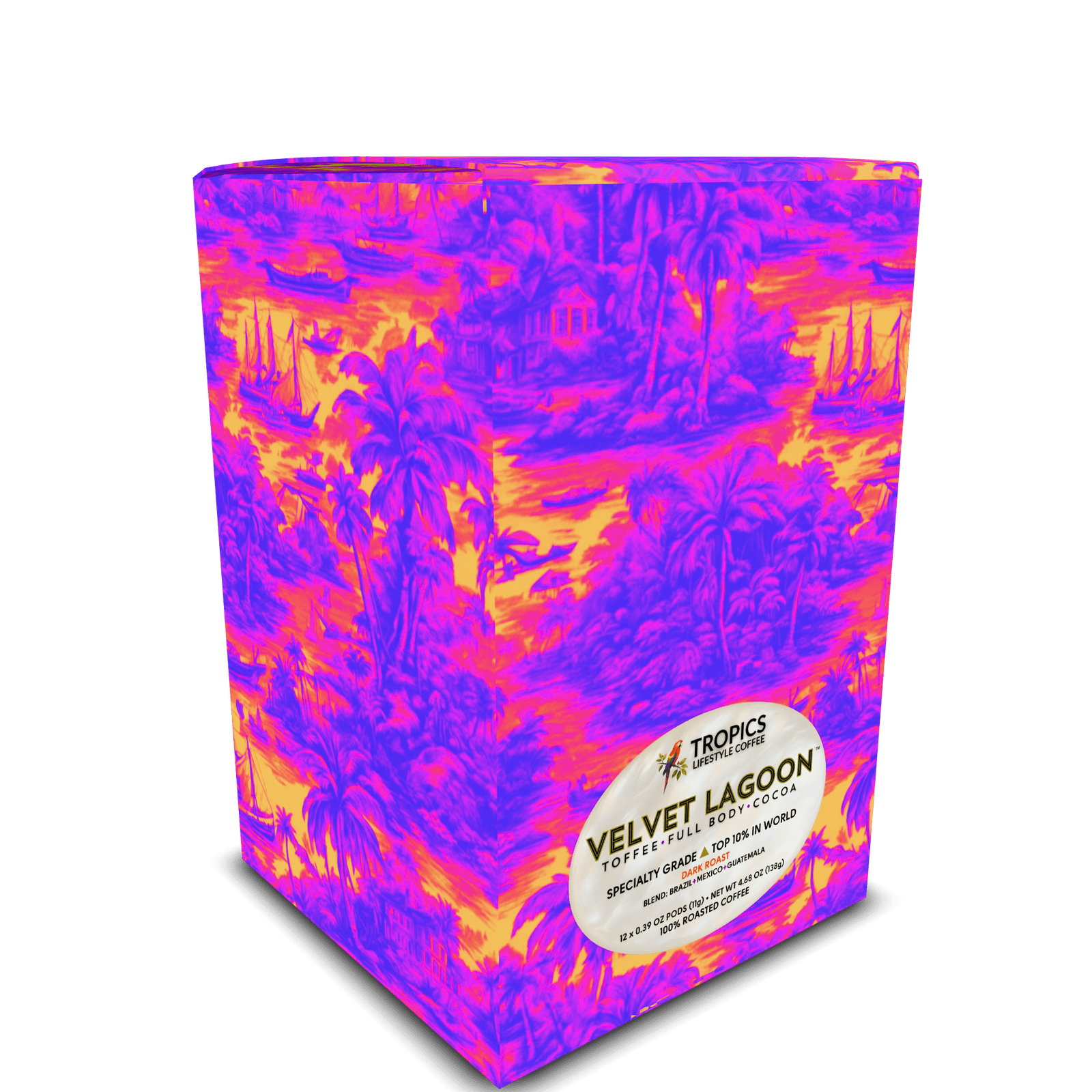 Velvet Lagoon Art Box Coffee Pods/12 Pack: Tropi Trip Heatwave - Tropics Lifestyle Coffee