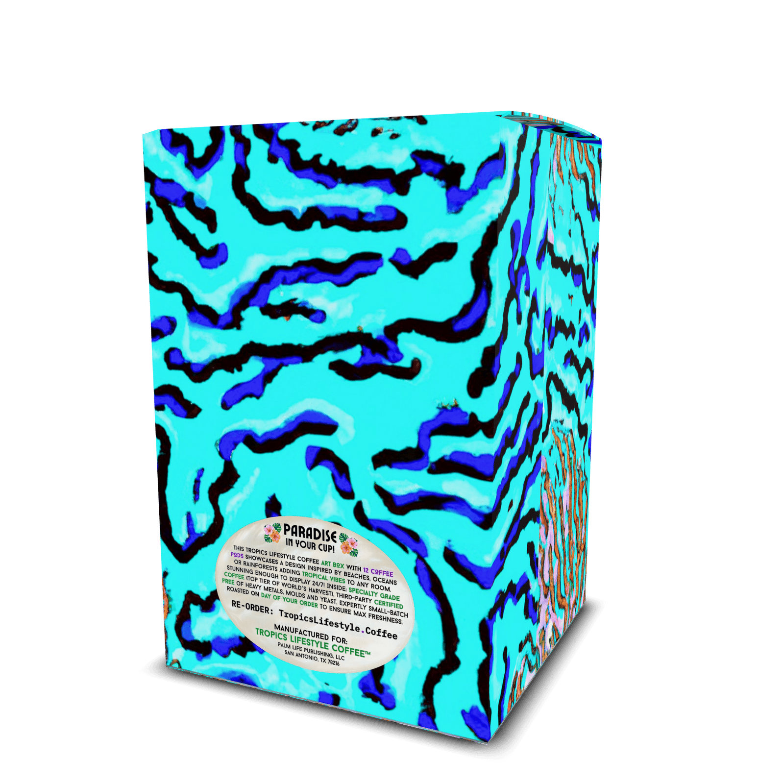 Velvet Lagoon Art Box Coffee Pods/12 Pack: Wlld Coral - Tropics Lifestyle Coffee