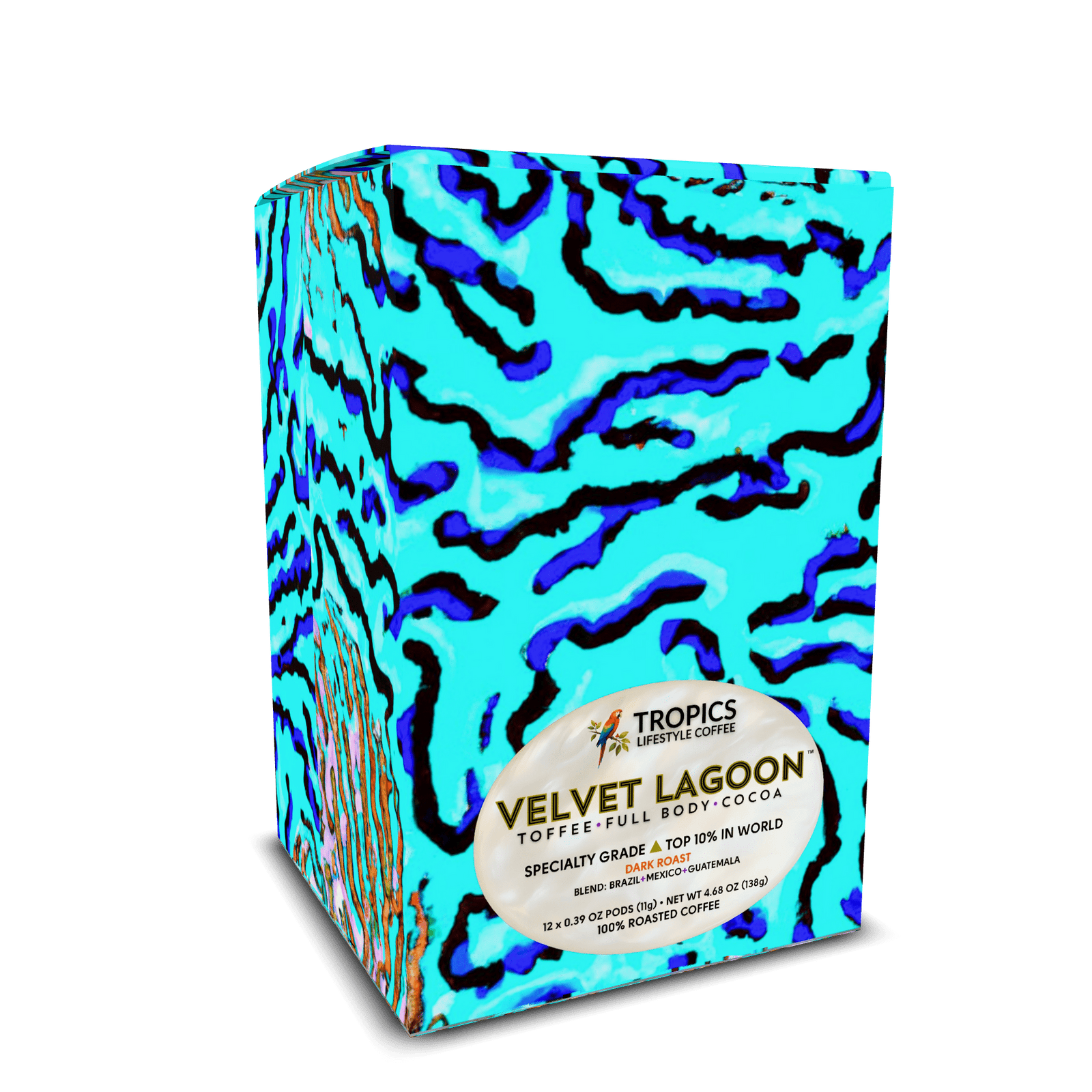 Velvet Lagoon Art Box Coffee Pods/12 Pack: Wlld Coral - Tropics Lifestyle Coffee