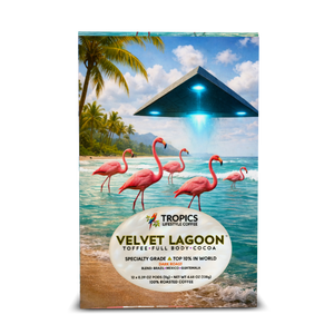 Velvet Lagoon Art Box Coffee Pods/12 Pods: UFO & Flamingos - Tropics Lifestyle Coffee